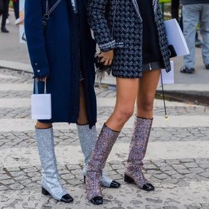 Chanel Glitter Boots